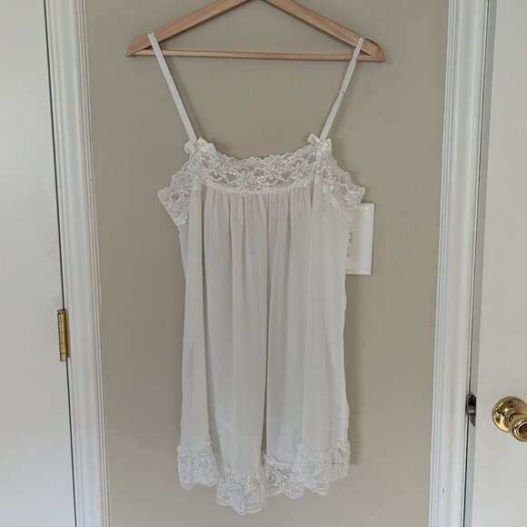Victoria's Secret Dresses & Skirts - Vintage Victoria's Secret White Sheer Lace Slip Cami Dress